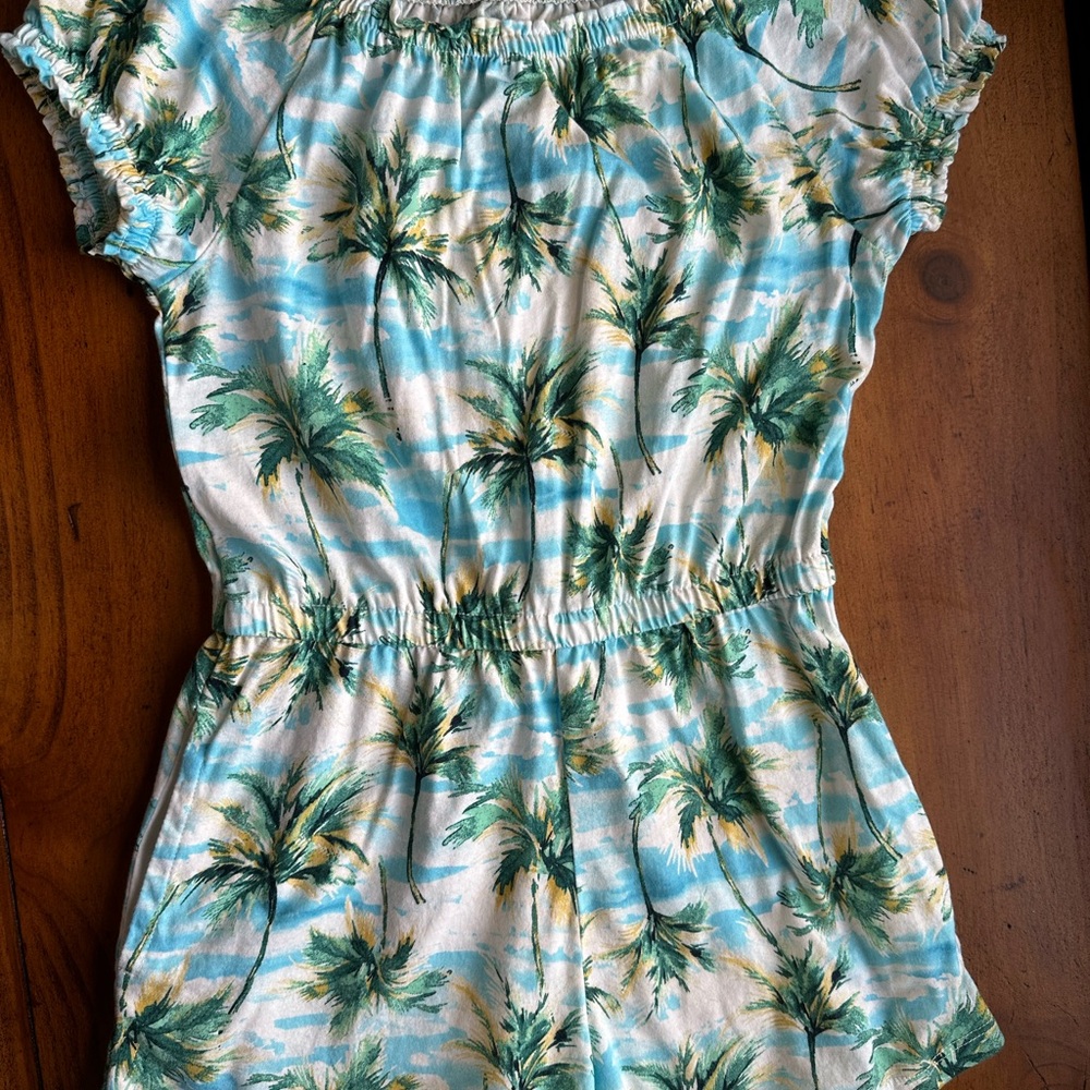 Tropical Print Girls Romper